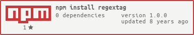 "npm install regextag"