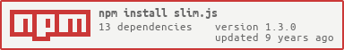 npm download stats for slim.js